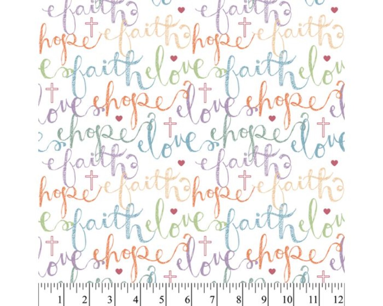 Christian Love Cotton Fabric by the Yard | By the Yard | Sewing and Crafting | 44 inches wide